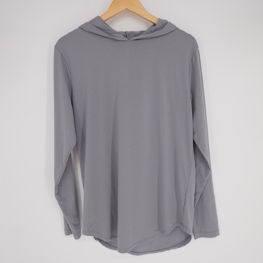 CUTS Hoodie Mens M Gray Pullover Lightweight Pyca Pro V-Neck Elongated Hem